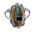 Multicolor Southwest Genuine Sterling Silver Ring Size 6-1/2 VX61993